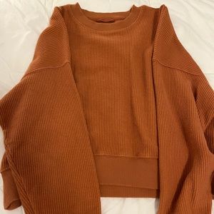 Aerie Oversized Cropped Sweater in Orange, Autumn Color
